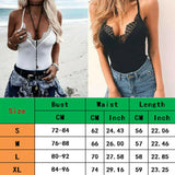 Lace Bodysuit Sleeveless Patch V neck Jumpsuit Romper - Easy Pickins Store