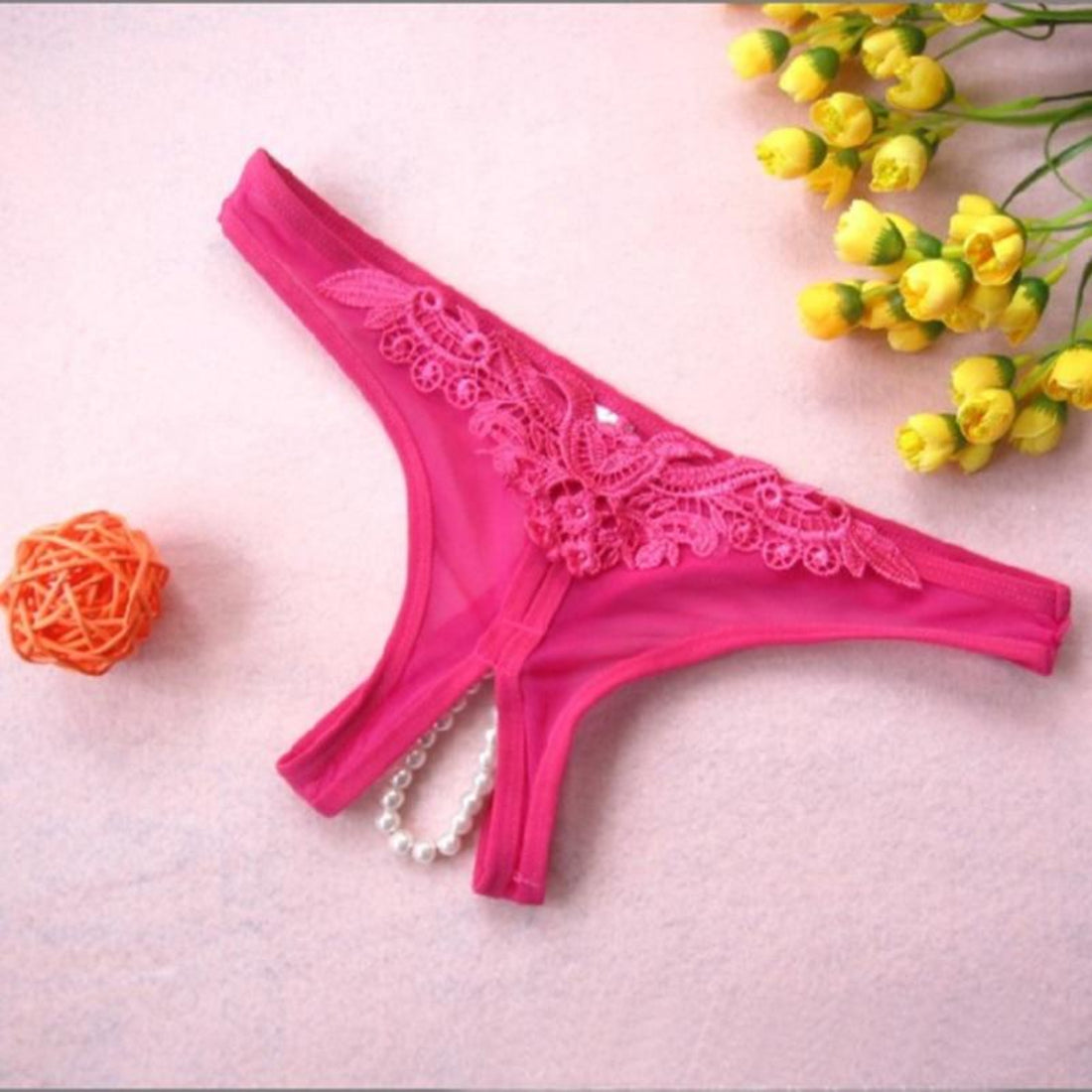 Lace G String Low Waist Pearl Thongs Latex Briefs Erotic Panties - Easy ...