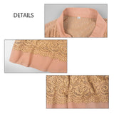 Lace Hollow Out V Neck Long Sleeve Tunic Loose Dot Baggy Blouse - Easy Pickins Store
