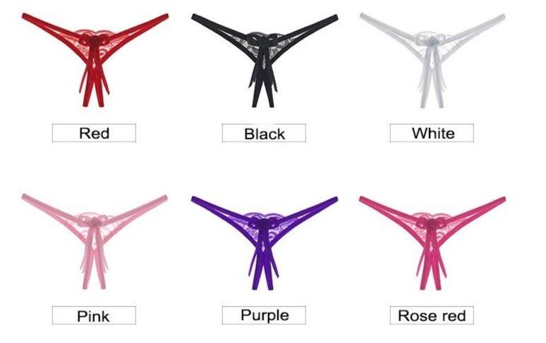 Lace Open Crotch Panties Straps Bow Tie Free Size - Easy Pickins Store