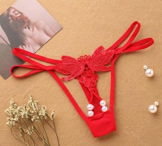 Lace Open Crotch Panties Straps Bow Tie Free Size - Easy Pickins Store