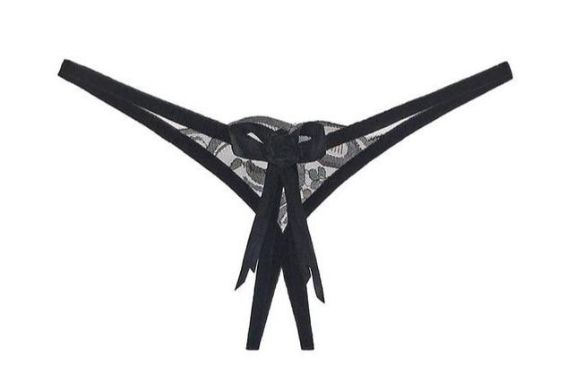 Lace Open Crotch Panties Straps Bow Tie Free Size - Easy Pickins Store