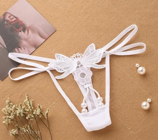 Lace Open Crotch Panties Straps Bow Tie Free Size - Easy Pickins Store