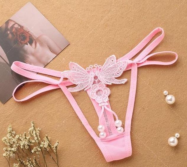 Lace Open Crotch Panties Straps Bow Tie Free Size - Easy Pickins Store