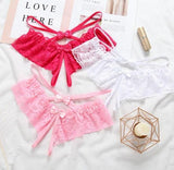 Lace Open Crotch Panties Straps Bow Tie Free Size - Easy Pickins Store