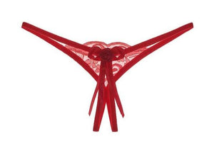 Lace Open Crotch Panties Straps Bow Tie Free Size - Easy Pickins Store