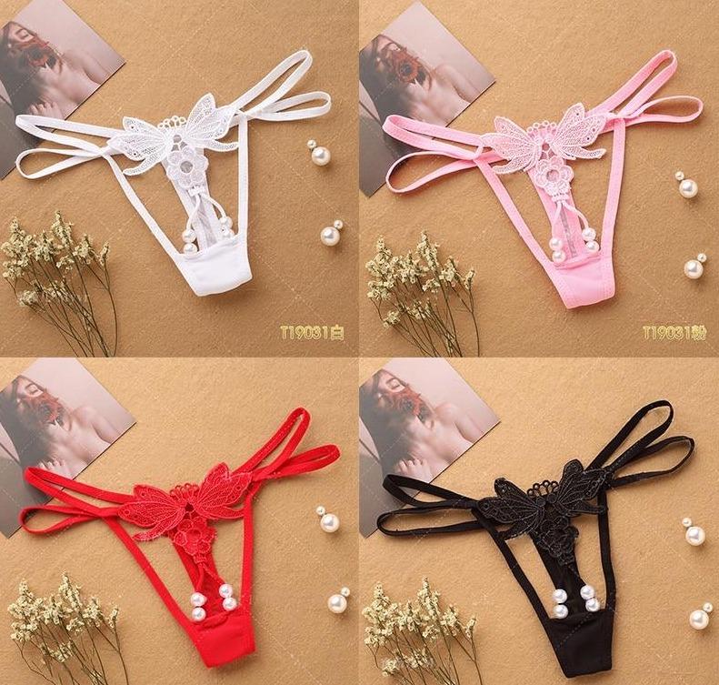 Lace Open Crotch Panties Straps Bow Tie Free Size - Easy Pickins Store