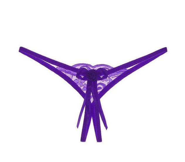 Lace Open Crotch Panties Straps Bow Tie Free Size - Easy Pickins Store