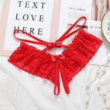 Lace Open Crotch Panties Straps Bow Tie Free Size - Easy Pickins Store