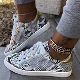 Lace up Vulcanized Snake Platform Shoes - Easy Pickins Store