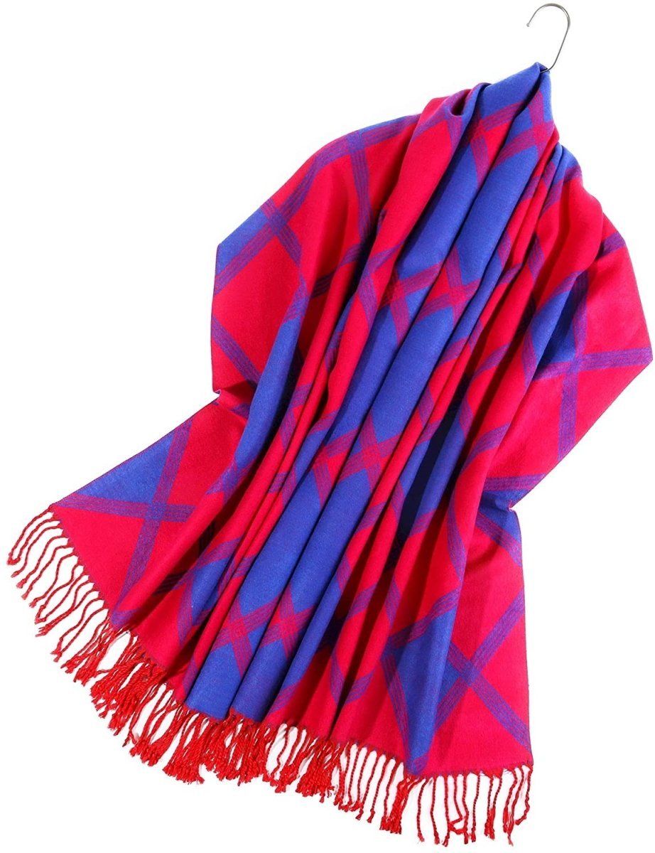 Large Blanket Scarf Cozy Plaid Tartan Wrap Super Soft Shawl Cape - Easy Pickins Store