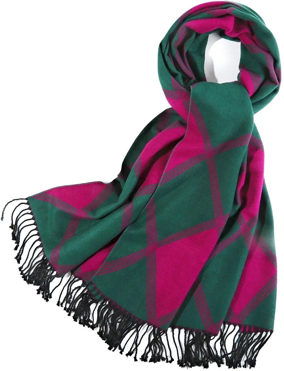 Large Blanket Scarf Cozy Plaid Tartan Wrap Super Soft Shawl Cape - Easy Pickins Store