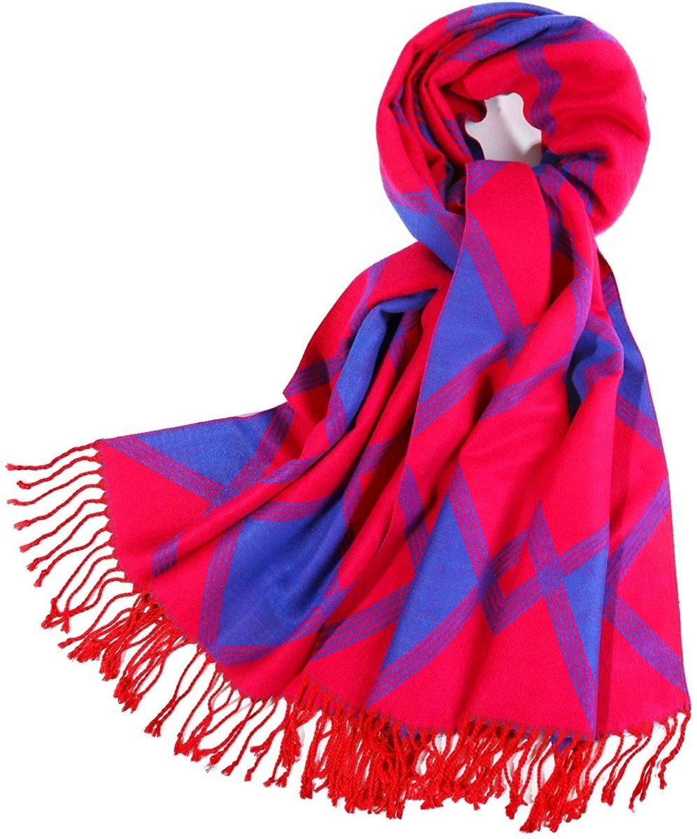 Large Blanket Scarf Cozy Plaid Tartan Wrap Super Soft Shawl Cape - Easy Pickins Store