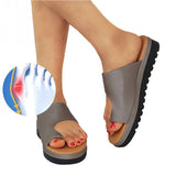 Leather Comfy Platform Flat Sole Soft Big Toe Foot Correction Sandals Orthopedic Bunion Corrector - Easy Pickins Store