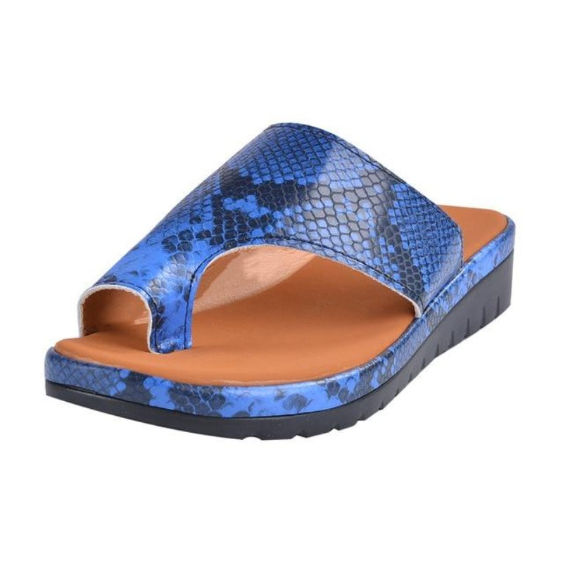 Leather Comfy Platform Flat Sole Soft Big Toe Sandals Orthopedic - Easy Pickins Store