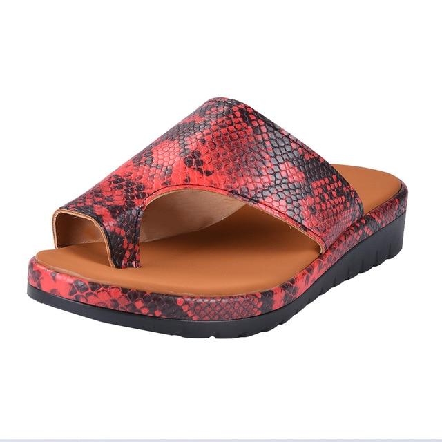 Leather Comfy Platform Flat Sole Soft Big Toe Sandals Orthopedic - Easy Pickins Store