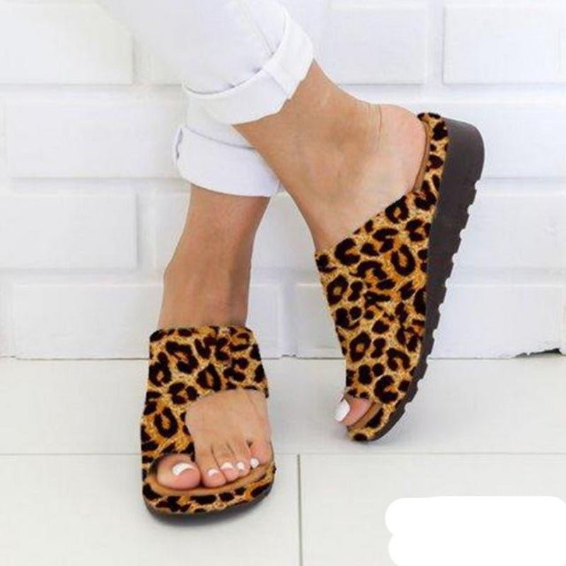 Leather Comfy Platform Flat Sole Soft Big Toe Sandals Orthopedic - Easy Pickins Store