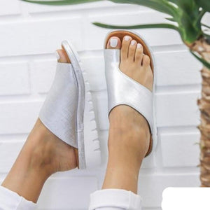 Leather Comfy Platform Flat Sole Soft Big Toe Sandals Orthopedic - Easy Pickins Store