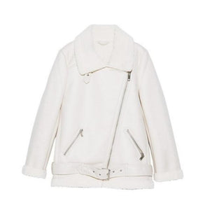 Leather Faux Fur Thicken Warm Slim Coat - Easy Pickins Store