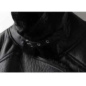 Leather Faux Fur Thicken Warm Slim Coat - Easy Pickins Store