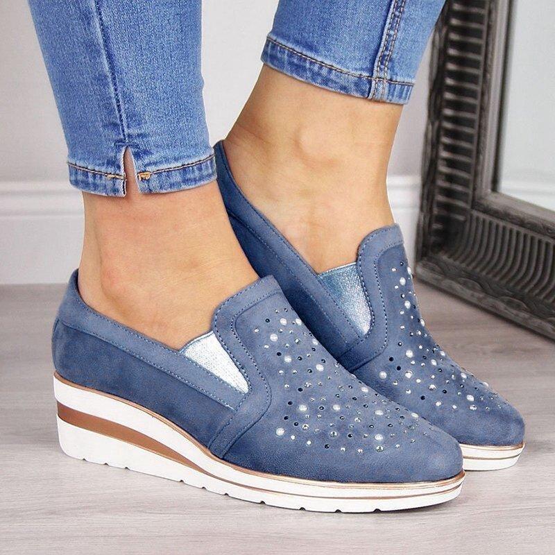 Leather Flats Platform Sneakers Slip On Moccasins - Easy Pickins Store
