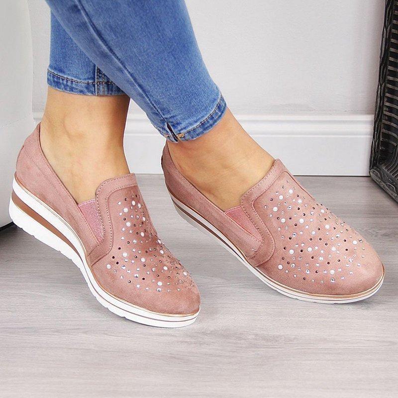 Leather Flats Platform Sneakers Slip On Moccasins - Easy Pickins Store
