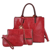 Leather Handbag Shoulder Wallet Set 0f 3 - Easy Pickins Store