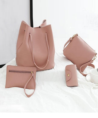 Leather Handbag Tote Purse Shoulder Small Clutches Set of 4 - Easy Pickins Store
