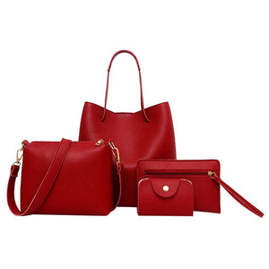 Leather Handbag Tote Purse Shoulder Small Clutches Set of 4 - Easy Pickins Store