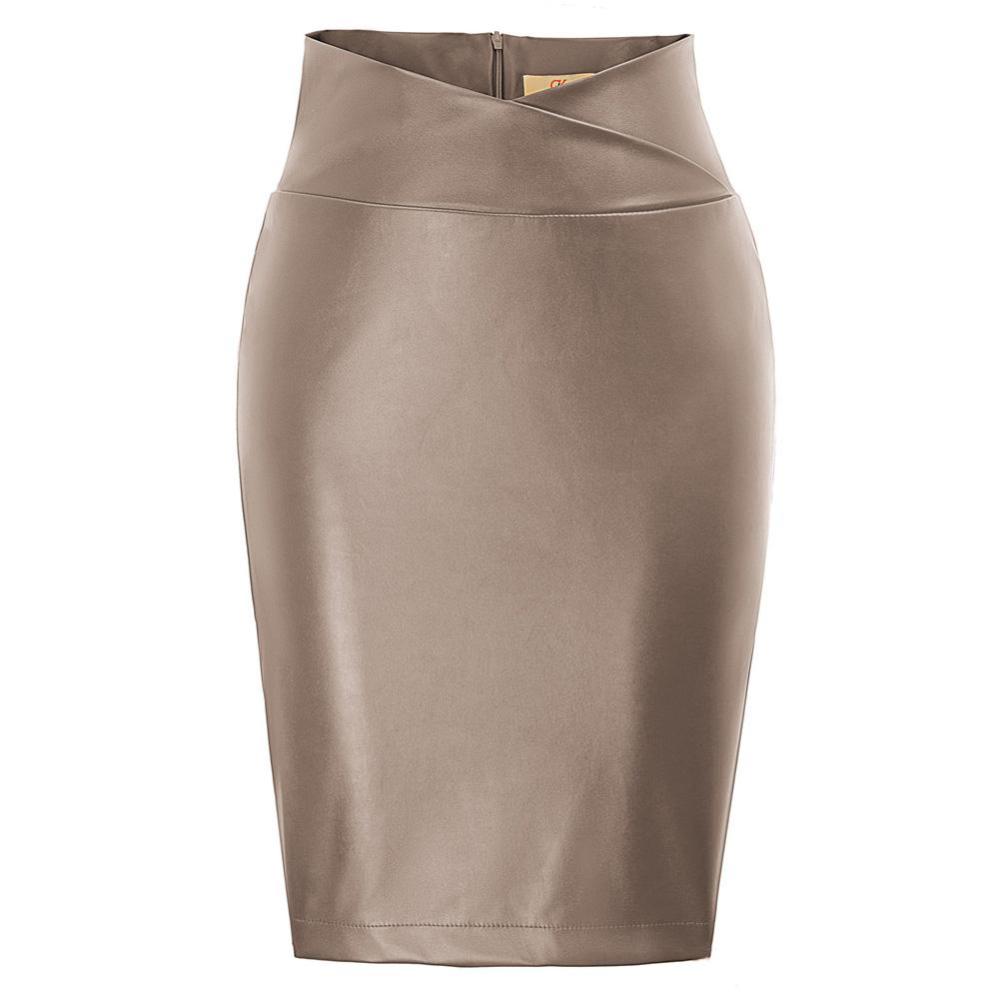 Leather Pencil High Waist Long Skirt - Easy Pickins Store