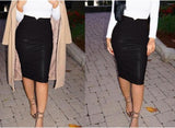 Leather Pencil Skirt High Waist Long - Easy Pickins Store