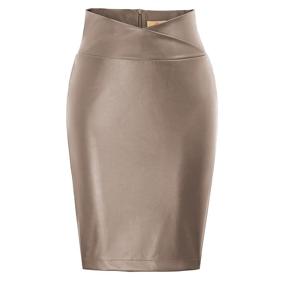 Leather Pencil Skirt High Waist Long - Easy Pickins Store