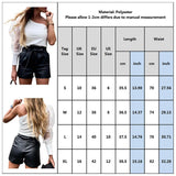 Leather Shorts England Style Bottoms Black Short Casual Leather Shorts High Waist Shorts with Belt - Easy Pickins Store