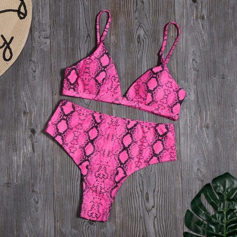 Leopard Bikinis Snake High Cut Beachwear - Easy Pickins Store