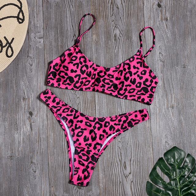 Leopard Bikinis Snake High Cut Beachwear - Easy Pickins Store