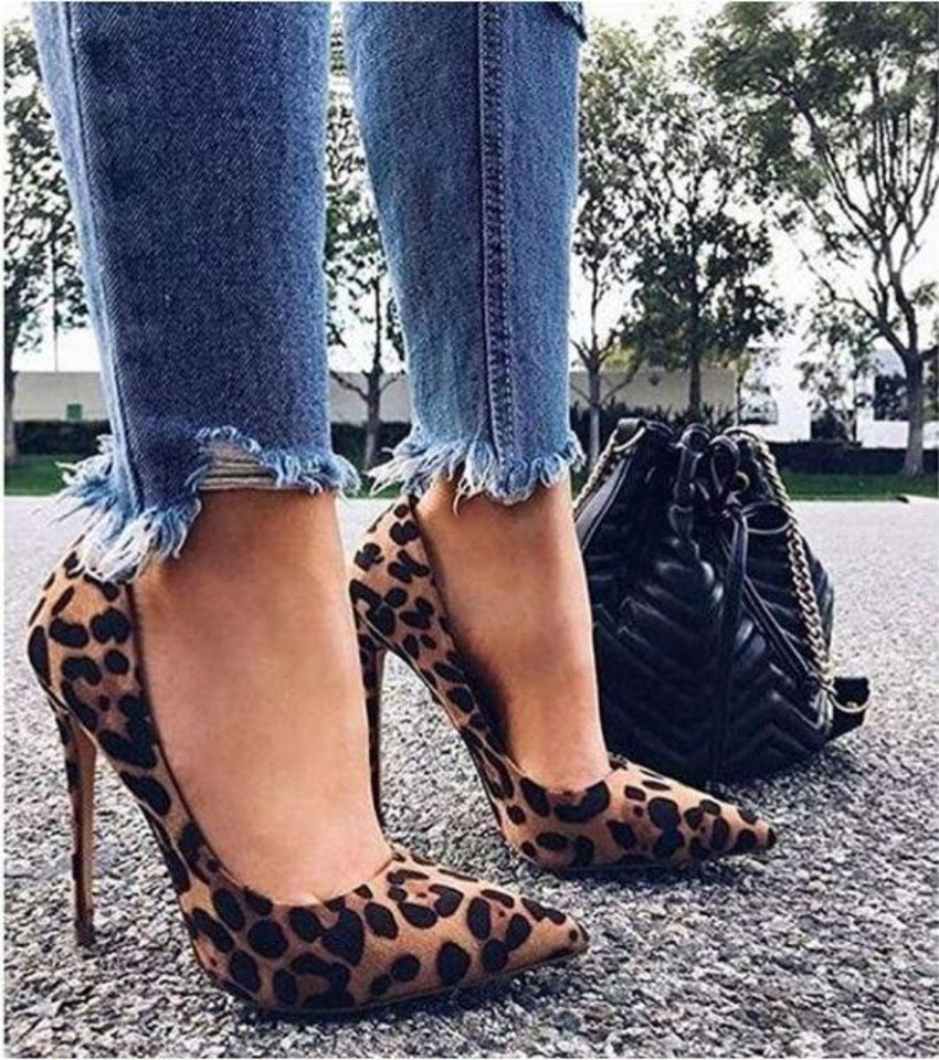 Leopard Pointed Toe High Heels Pumps - Easy Pickins Store