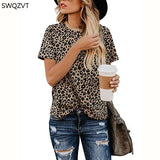 Leopard Print O Neck Long Sleeve T- shirt - Easy Pickins Store