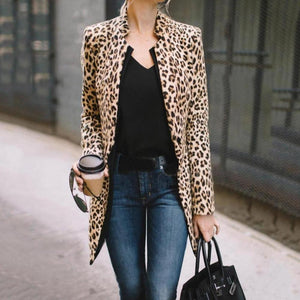 Leopard Printed Long Coat Cardigan - Easy Pickins Store