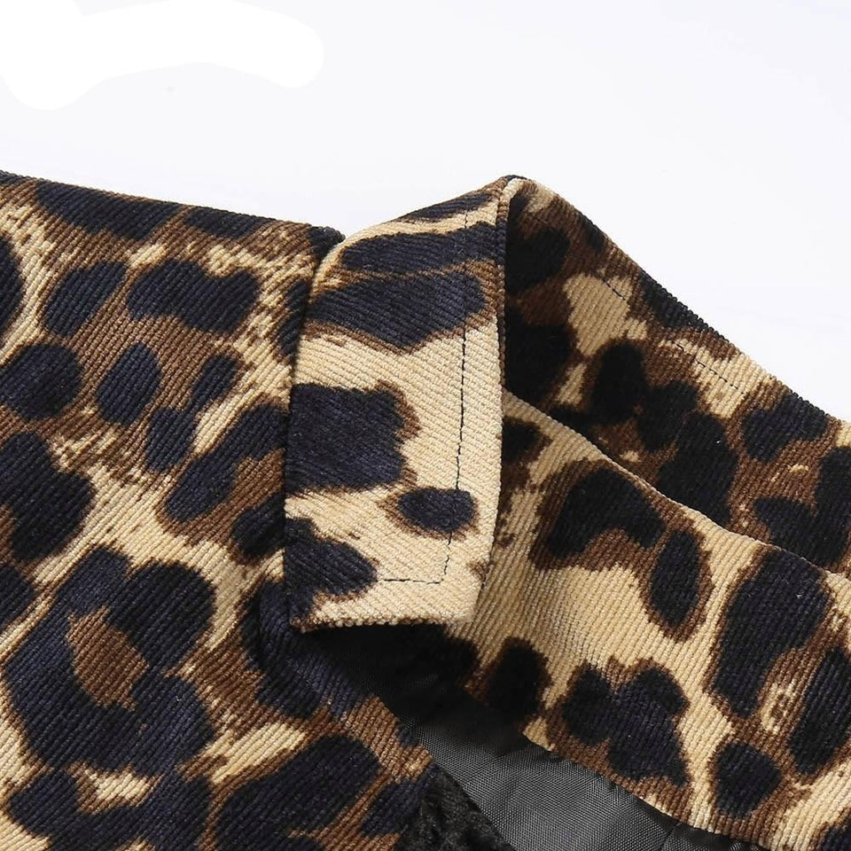 Leopard Printed Long Coat Cardigan - Easy Pickins Store