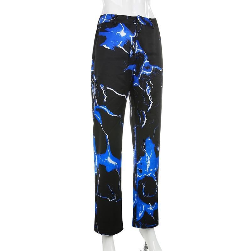 Lightning Print Streetwear Cargo Joggers High Waist Hippie - Easy Pickins Store