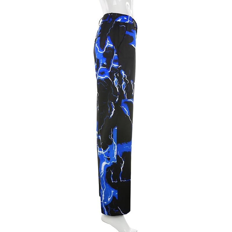 Lightning Print Streetwear Cargo Joggers High Waist Hippie - Easy Pickins Store