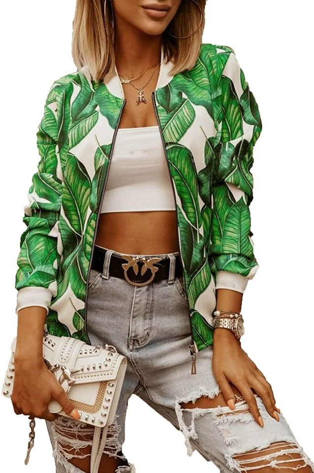 Lightweight Zip Up Stand Collar Bomber Jacket - Easy Pickins Store