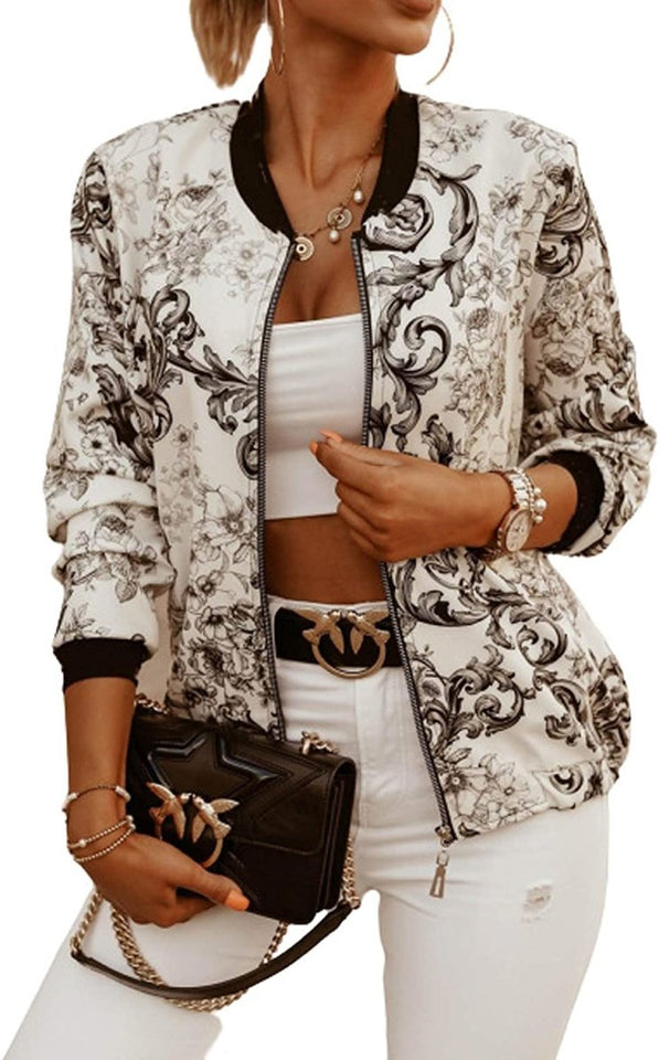 Lightweight Zip Up Stand Collar Bomber Jacket - Easy Pickins Store