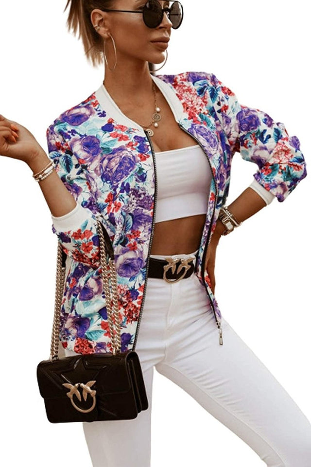 Lightweight Zip Up Stand Collar Bomber Jacket - Easy Pickins Store