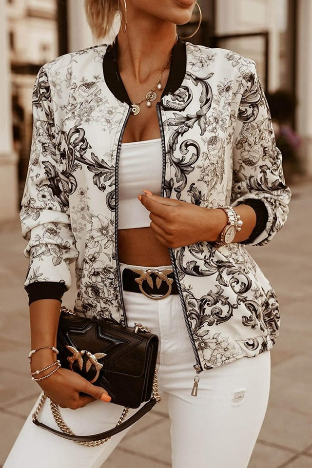 Lightweight Zip Up Stand Collar Bomber Jacket - Easy Pickins Store