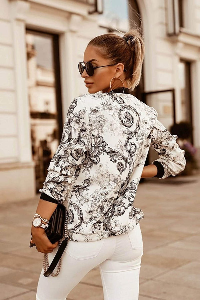 Lightweight Zip Up Stand Collar Bomber Jacket - Easy Pickins Store