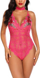 Lingerie Embroidered Lace with Choker One Piece - Easy Pickins Store