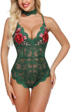 Lingerie Embroidered Lace with Choker One Piece - Easy Pickins Store