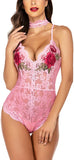 Lingerie Embroidered Lace with Choker One Piece - Easy Pickins Store