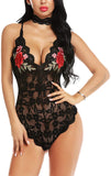 Lingerie Embroidered Lace with Choker One Piece - Easy Pickins Store